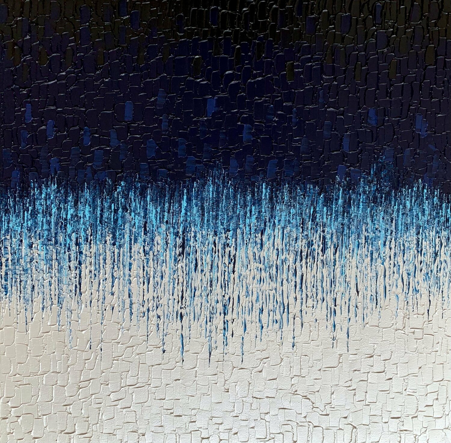 Cascade of Blue #5 Julijana Ravbar Originalgemälde zu verkaufen