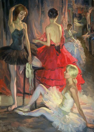 In the dressing room. von Serguei Zlenko, Malerei kaufen auf Singulart