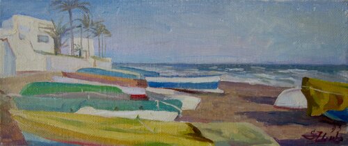 Fisherman's boats. Calahonda, Spain. van Serguei Zlenko, Schilderij te koop op Singulart