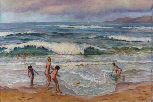 On the ocean beach von Serguei Zlenko, Malerei kaufen auf Singulart