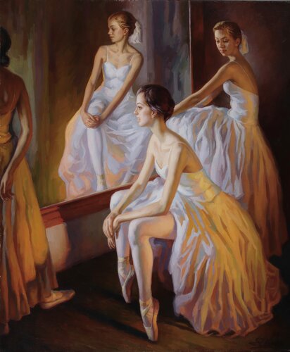 At the mirror von Serguei Zlenko, Malerei kaufen auf Singulart