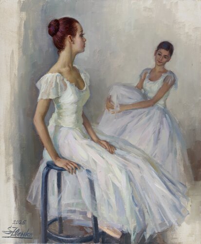 Two ballet dancers. de Serguei Zlenko, Pintura a la venta en Singulart