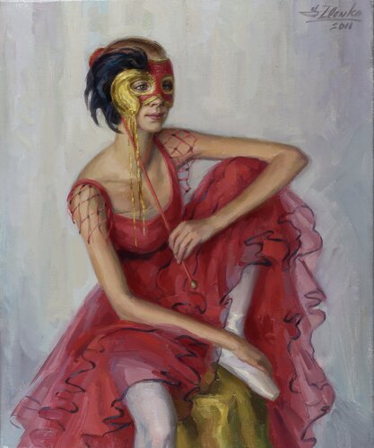 Dancer with a mask. van Serguei Zlenko, Schilderij te koop op Singulart