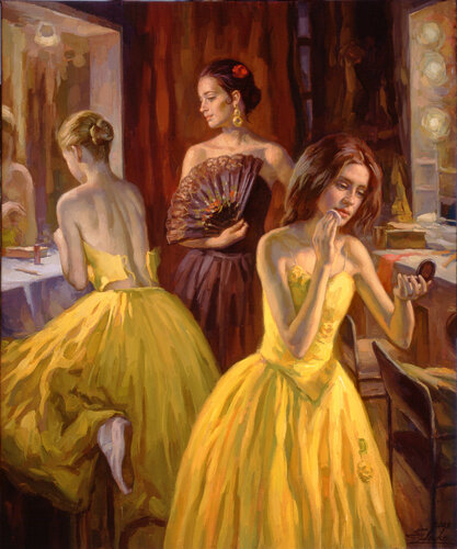 In the dressing room. de Serguei Zlenko, Pintura a la venta en Singulart
