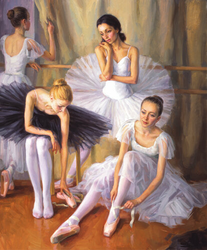 Black and white tutu. de Serguei Zlenko, Pintura a la venta en Singulart