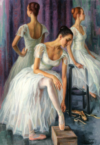 Waiting for the performance di Serguei Zlenko, Pittura in vendita su Singulart