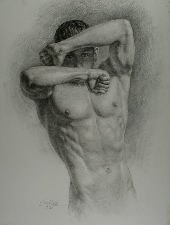 Study of the male torso. Serguei Zlenko