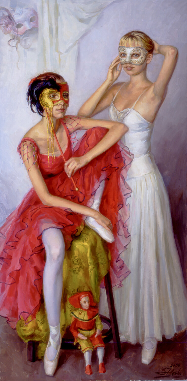 Dancers with marionette doll. Serguei Zlenko