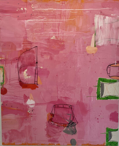 Swimming Pink, Alba van Gary Komarin, Schilderij te koop op Singulart