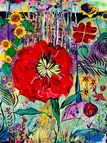 The Red Poppy van Ozlem Thompson, Schilderij te koop op Singulart