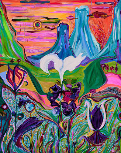'Reflections of Existence' 'rainy walk' van Ozlem Thompson, Schilderij te koop op Singulart