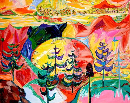 'Reflections of Existence' 'Pine Forest' by Ozlem Thompson, Painting for Sale on Singulart