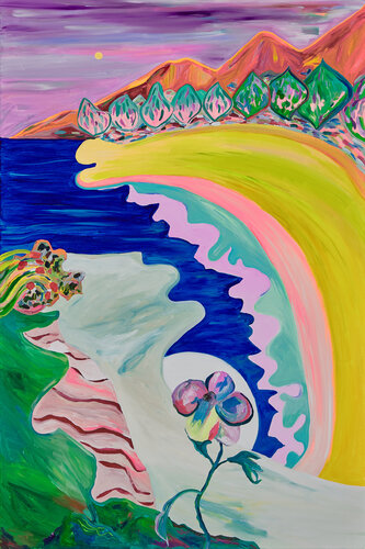 The Moonlit Beach van Ozlem Thompson, Schilderij te koop op Singulart