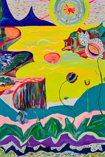 Dancing Sun Waves van Ozlem Thompson, Schilderij te koop op Singulart