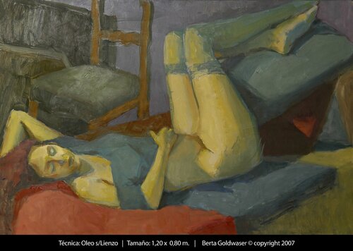 Las medias azules by Berta Goldwaser, Painting for Sale on Singulart