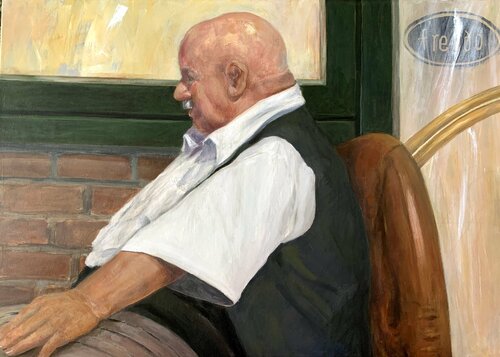 Esperando mi helado by Berta Goldwaser, Painting for Sale on Singulart