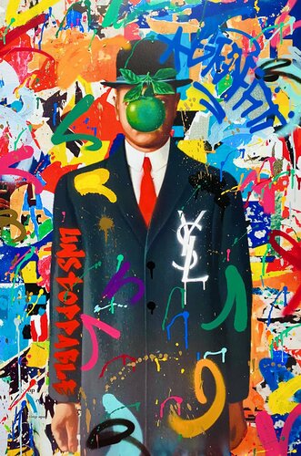 Graffiti Magritte van RS Artist, Schilderij te koop op Singulart