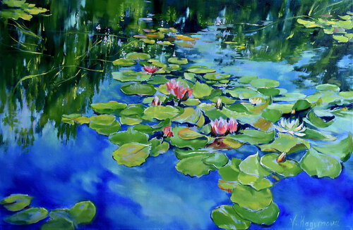 The  Flowered  Pond van Vlada Kadymova, Schilderij te koop op Singulart
