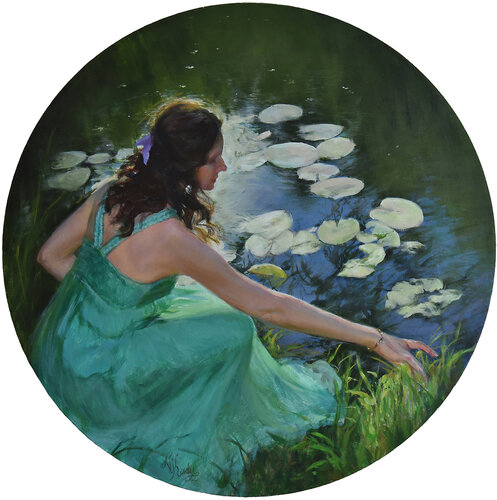 Evening Pond van Vlada Kadymova, Schilderij te koop op Singulart