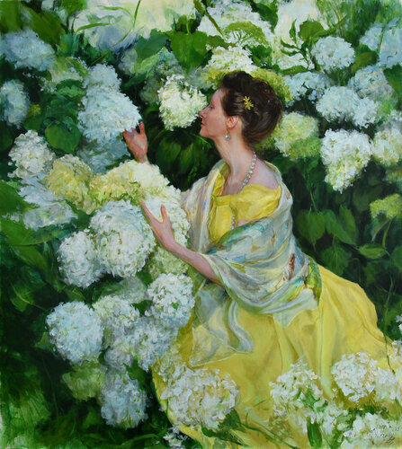 Blooming Hydrangea van Vlada Kadymova, Schilderij te koop op Singulart