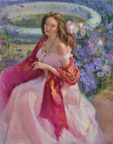 Woman in Pink by Vlada Kadymova, 油畫 for Sale on Singulart