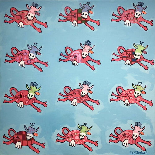 Flying CowGirls van Fredi Gertsch, Schilderij te koop op Singulart