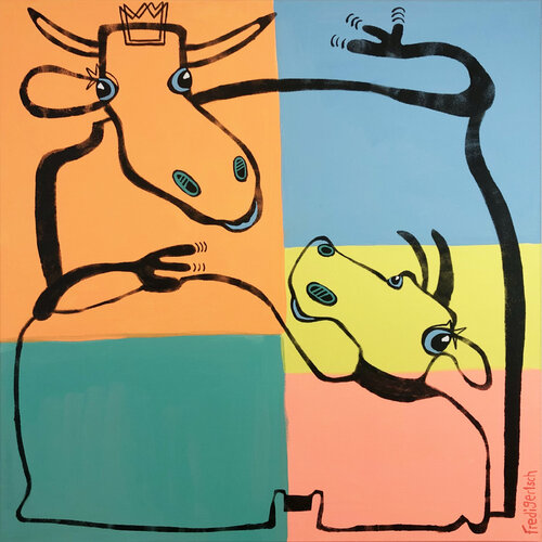 Just us two van Fredi Gertsch, Schilderij te koop op Singulart