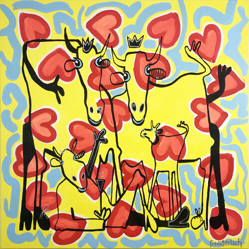 All you need is LOVE van Fredi Gertsch, Schilderij te koop op Singulart