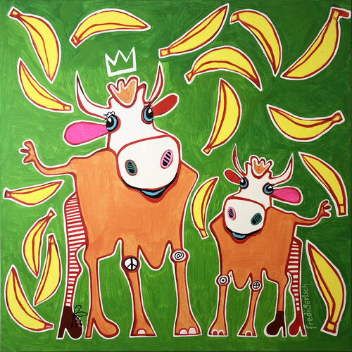 BananaGirls van Fredi Gertsch, Schilderij te koop op Singulart