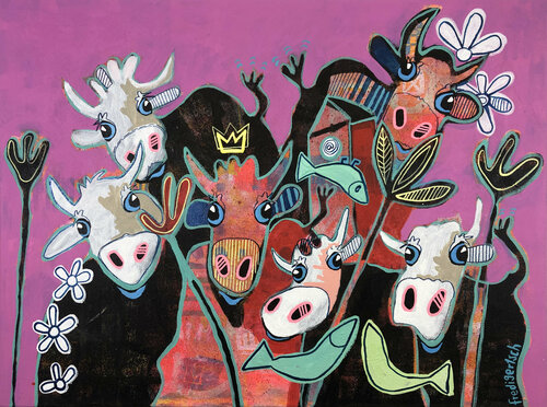 We are family van Fredi Gertsch, Schilderij te koop op Singulart
