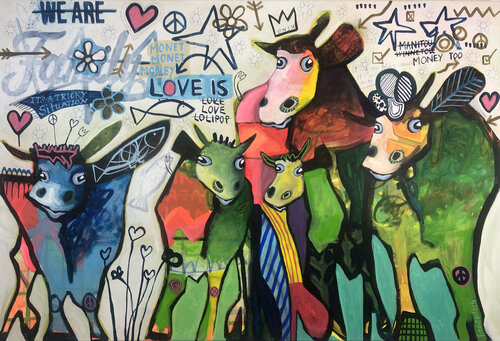 We are family van Fredi Gertsch, Schilderij te koop op Singulart