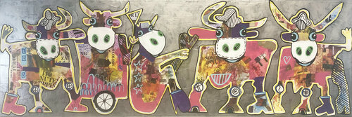 Alpaufzug Party Time van Fredi Gertsch, Schilderij te koop op Singulart