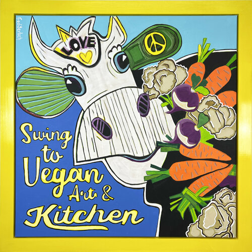 VoguLisi Switch to Vegan Art & Kitchen van Fredi Gertsch, Schilderij te koop op Singulart
