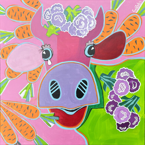 VoguLisi VeggieBelle van Fredi Gertsch, Schilderij te koop op Singulart