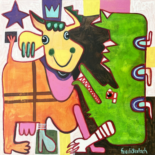 CrocodileRockLady van Fredi Gertsch, Schilderij te koop op Singulart