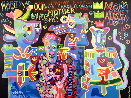 Party Time Animal Liberation di Fredi Gertsch, Pittura in vendita su Singulart