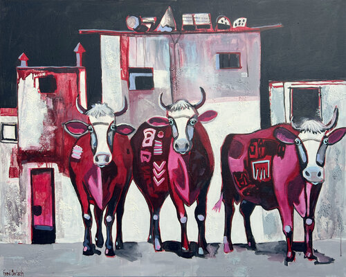 RedGangGirls Berlin di Fredi Gertsch, Pittura in vendita su Singulart