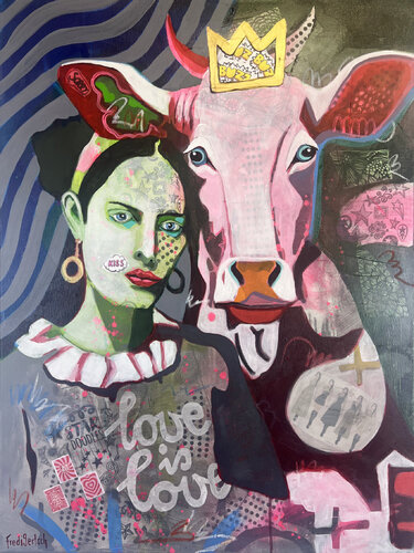 Just us Two - Love is Love van Fredi Gertsch, Schilderij te koop op Singulart