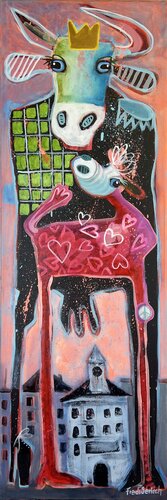 BabyMum - The World Is Yours van Fredi Gertsch, Schilderij te koop op Singulart