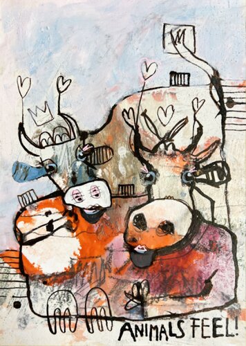 Animals Feel van Fredi Gertsch, Werk op papier te koop op Singulart