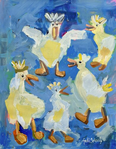 Birds family de Fredi Gertsch, Pintura a la venta en Singulart