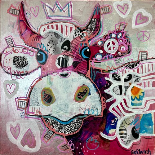 VoguLisi – Pink Peace von Fredi Gertsch, Malerei kaufen auf Singulart
