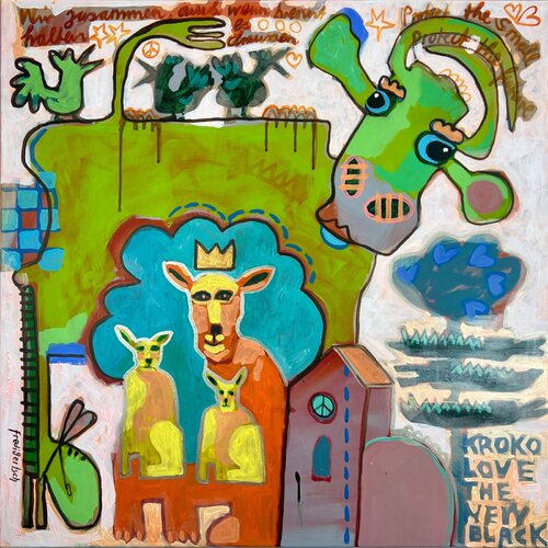 Kroko Love di Fredi Gertsch, Pittura in vendita su Singulart
