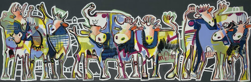 Alpaufzug - We are family di Fredi Gertsch, Pittura in vendita su Singulart