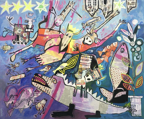 Under the sea van Fredi Gertsch, Schilderij te koop op Singulart