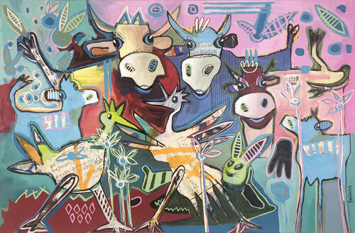 We are family van Fredi Gertsch, Schilderij te koop op Singulart