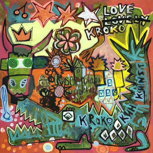 Kroko Love von Fredi Gertsch, Malerei kaufen auf Singulart