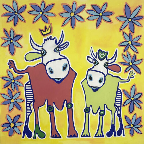 Lilly & Belle van Fredi Gertsch, Schilderij te koop op Singulart