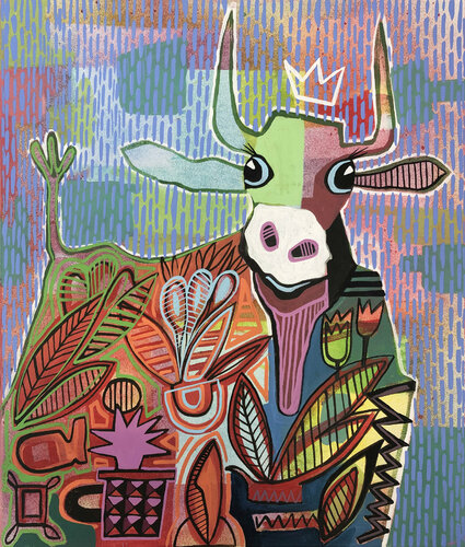 Florence Flower Power van Fredi Gertsch, Schilderij te koop op Singulart