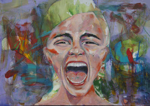 Der Schrei 2 van Gloria Keller, Schilderij te koop op Singulart